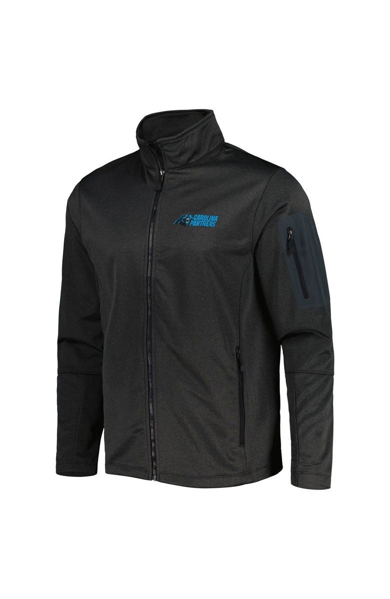DUNBROOKE Men's Dunbrooke Heather Black Carolina Panthers Freestyle Coated Tech Fleece Full-Zip Jacket, Alternate, color, 