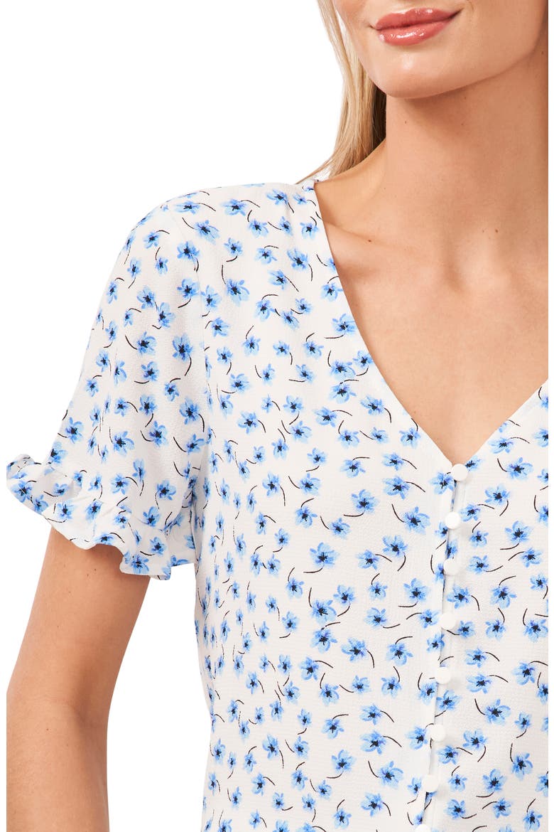 Cascading Floret Ruffle Sleeve Crepe Blouse, Alternate, color, BROOKE DITSY SE