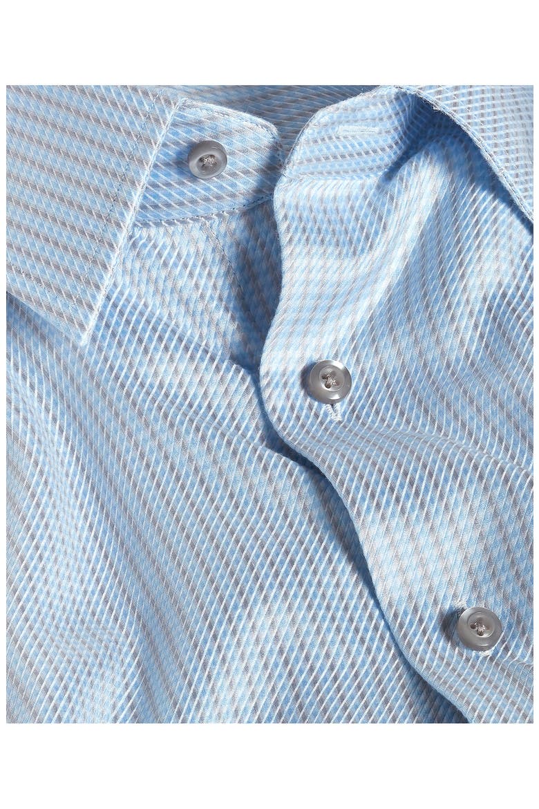 Trim Fit Dobby Stripe Dress Shirt, Alternate, color, SKY/ PEARL