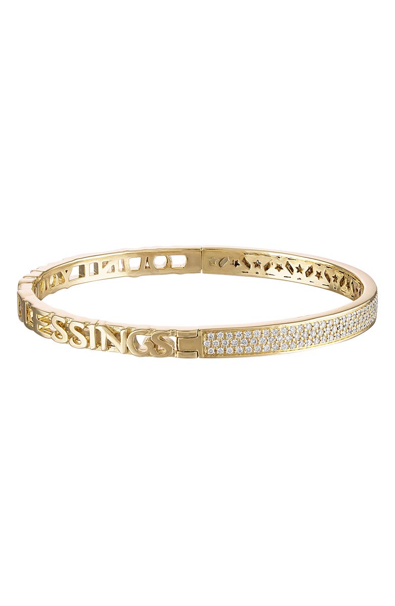 EDEN PRESLEY Half Text & Diamond Bangle, Main, color, Love Beyond Measure