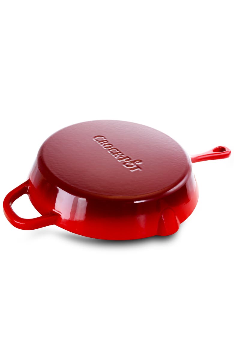 Crock-pot 12 Inch Enameled Cast Iron Skillet, Alternate, color, Red