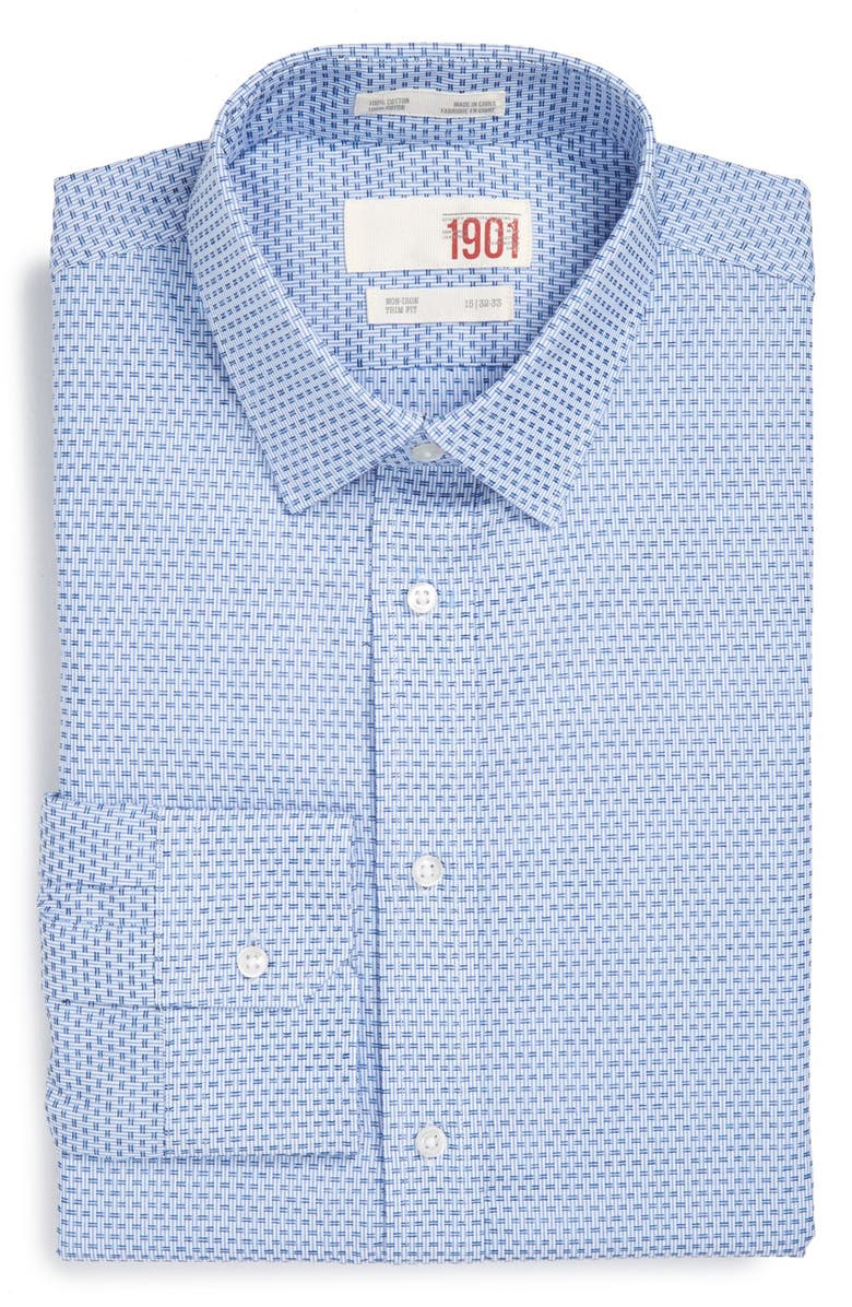 1901 Trim Fit Non-Iron Dress Shirt, Main, color, 
