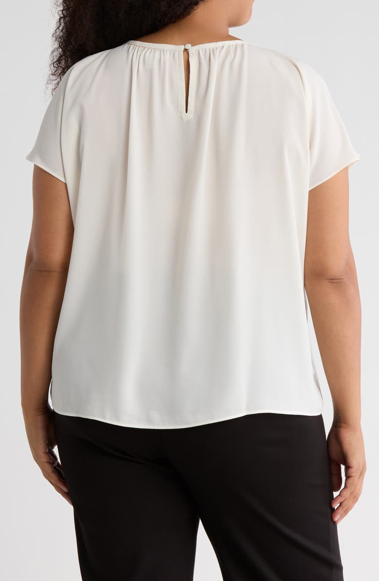 NORDSTROM RACK Gathered Crewneck Short Sleeve Top, Alternate, color, Ivory Tofu
