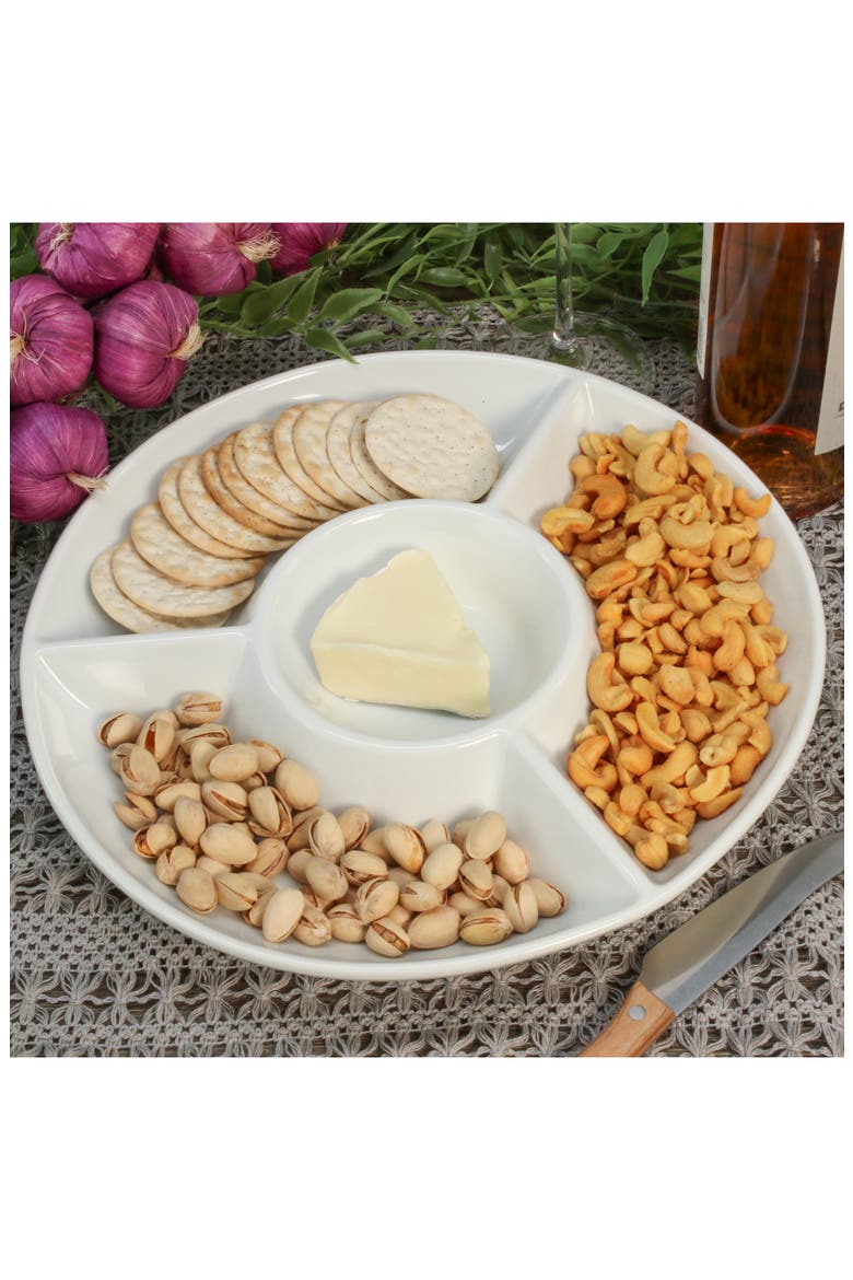 Set of 2 Round Chip & Dip Servers, Alternate, color, WHITE