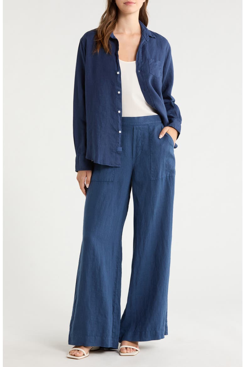 Eileen Relaxed Button-Up Shirt, Alternate, color, NAVY