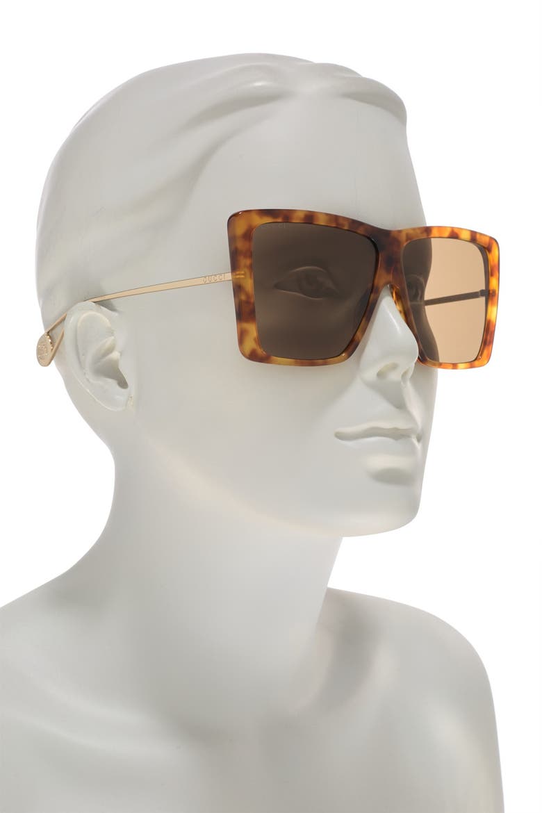 61mm Retro Square Sunglasses, Alternate, color, HAVANA