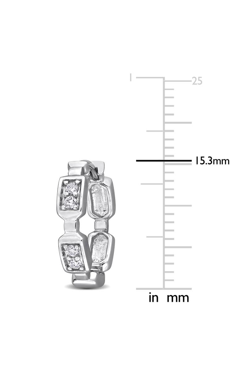 Julianna B. Diamond Textured Hoop Earrings 14k Gold, Alternate, color, White Gold/Diamond
