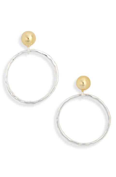 Hammered Frontal Hoop Earrings