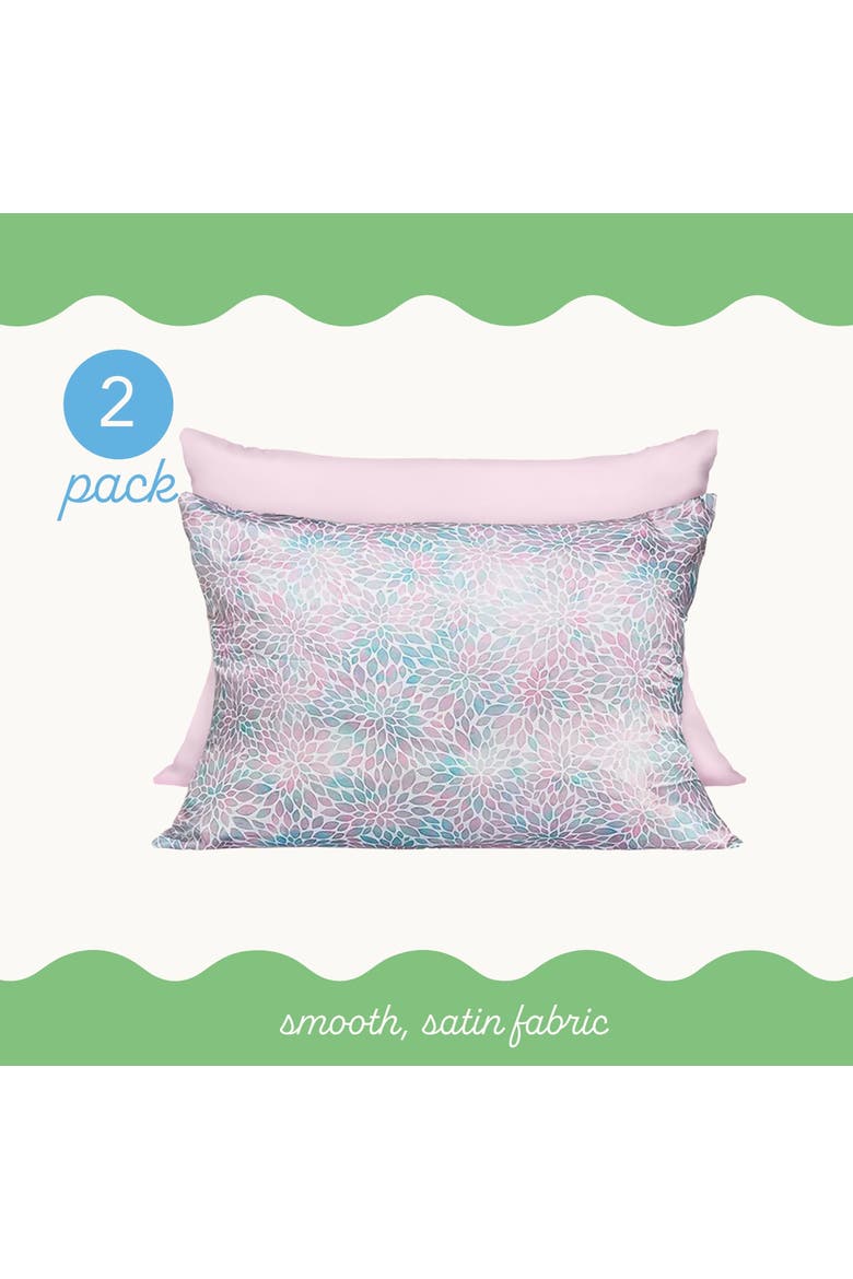 2 Pack Double Sided Satin Pillowcase Set, Alternate, color, Pink