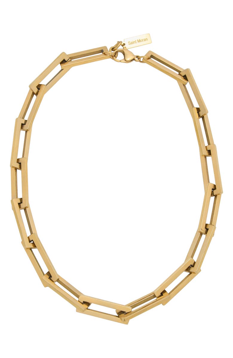 st. Moran Oversize Paper Clip Chain Necklace, Main, color, Gold