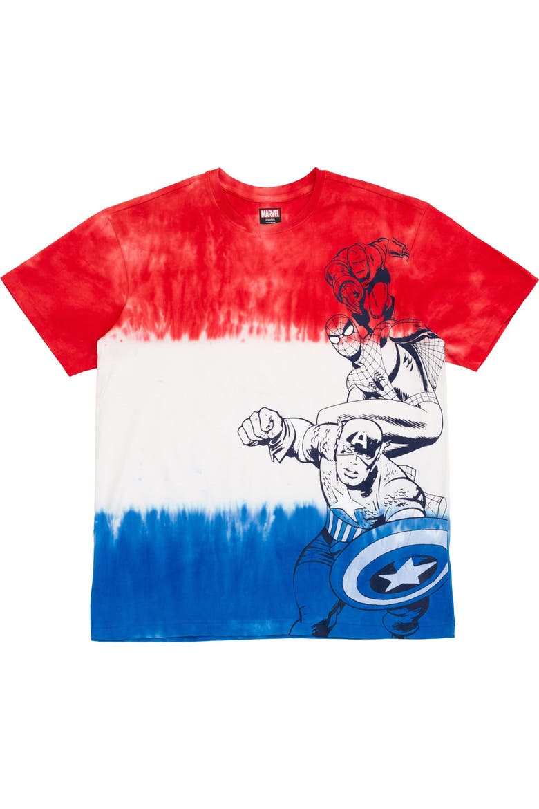 Cotton Short Sleeve Graphic T-shirt (adult), Main, color, Tie Dye Marvel
