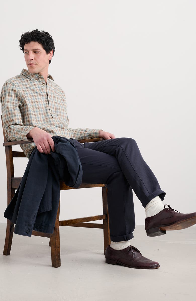 Seasalt Cornwall Take Root Check Organic Cotton Button-Up Popover Shirt, Alternate, color, Austel Driftwood