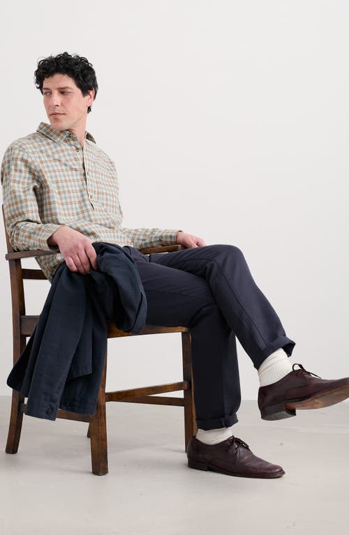 Seasalt Cornwall Take Root Check Organic Cotton Button-up Popover Shirt In Neutral