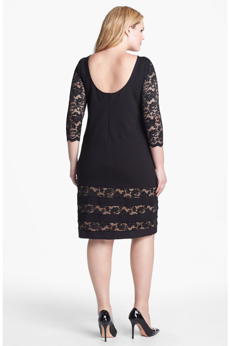Lace Detail Sheath Dress, Alternate, color, BLACK