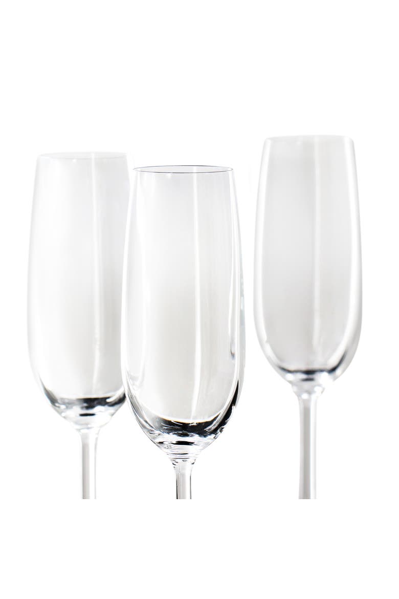 4 Piece 7.3 Ounce Flute Glass Set in Clear, Alternate, color, None
