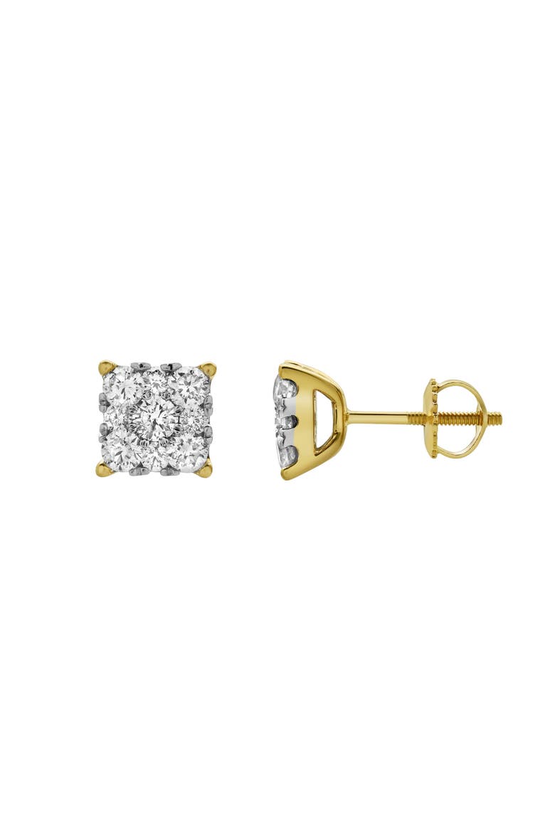 Nova 14K Yellow Gold Cluster Lab Grown Diamond Unisex Earrings - 0.72 Cts, Alternate, color, 14K Yellow Gold