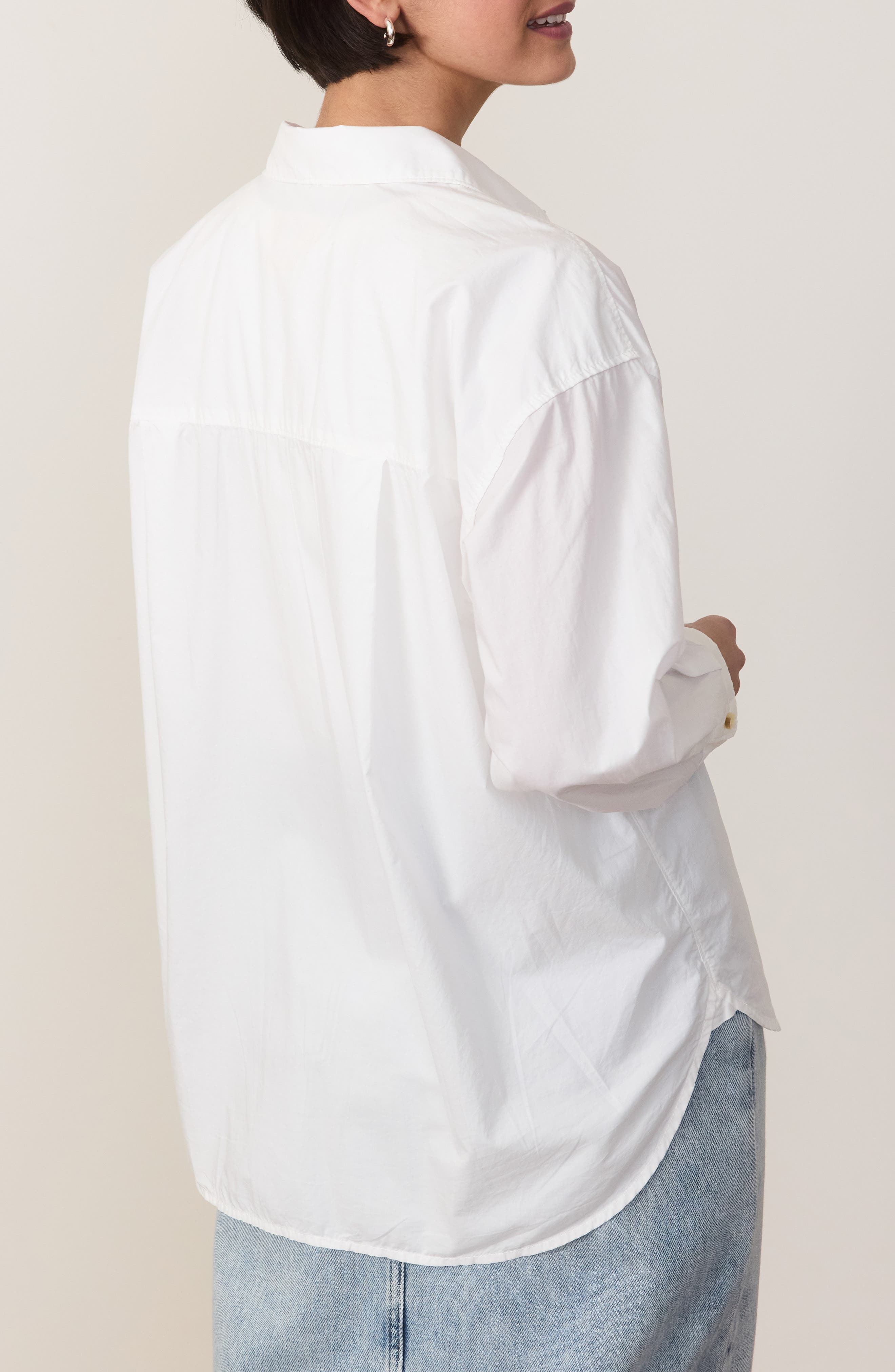 Cali Oversize Pima Cotton Poplin Button-Up Shirt - image 2