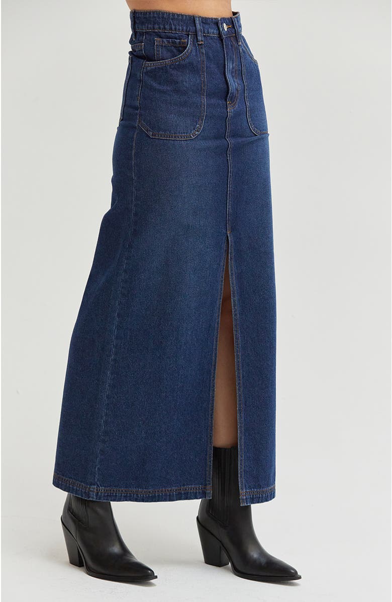 CRESCENT Denim Maxi Skirt, Alternate, color, Denim Blue
