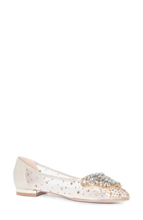 Cool Embellished Pointed Toe Flat (Women)