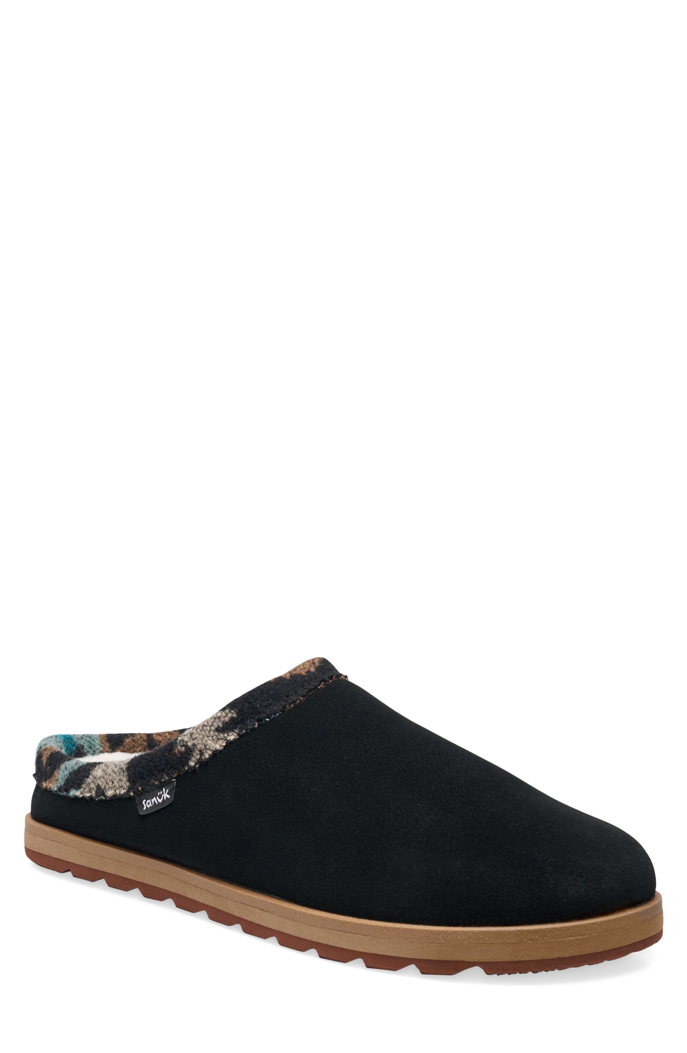 Yoga Cloud Lounger Slipper, Main, color, BLACK SUEDE