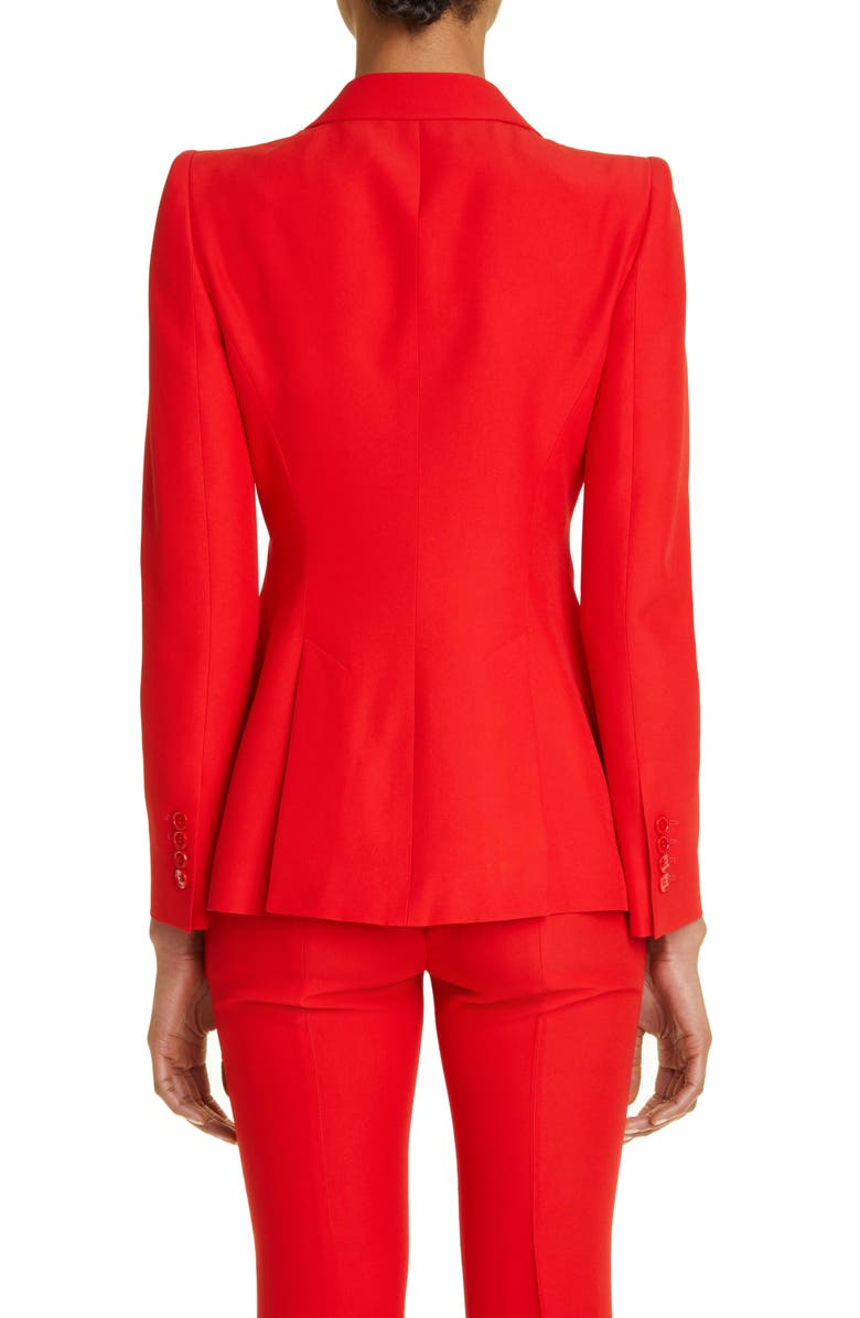McQueen Alexander McQueen Leaf Crepe Jacket, Alternate, color, 6085 Red