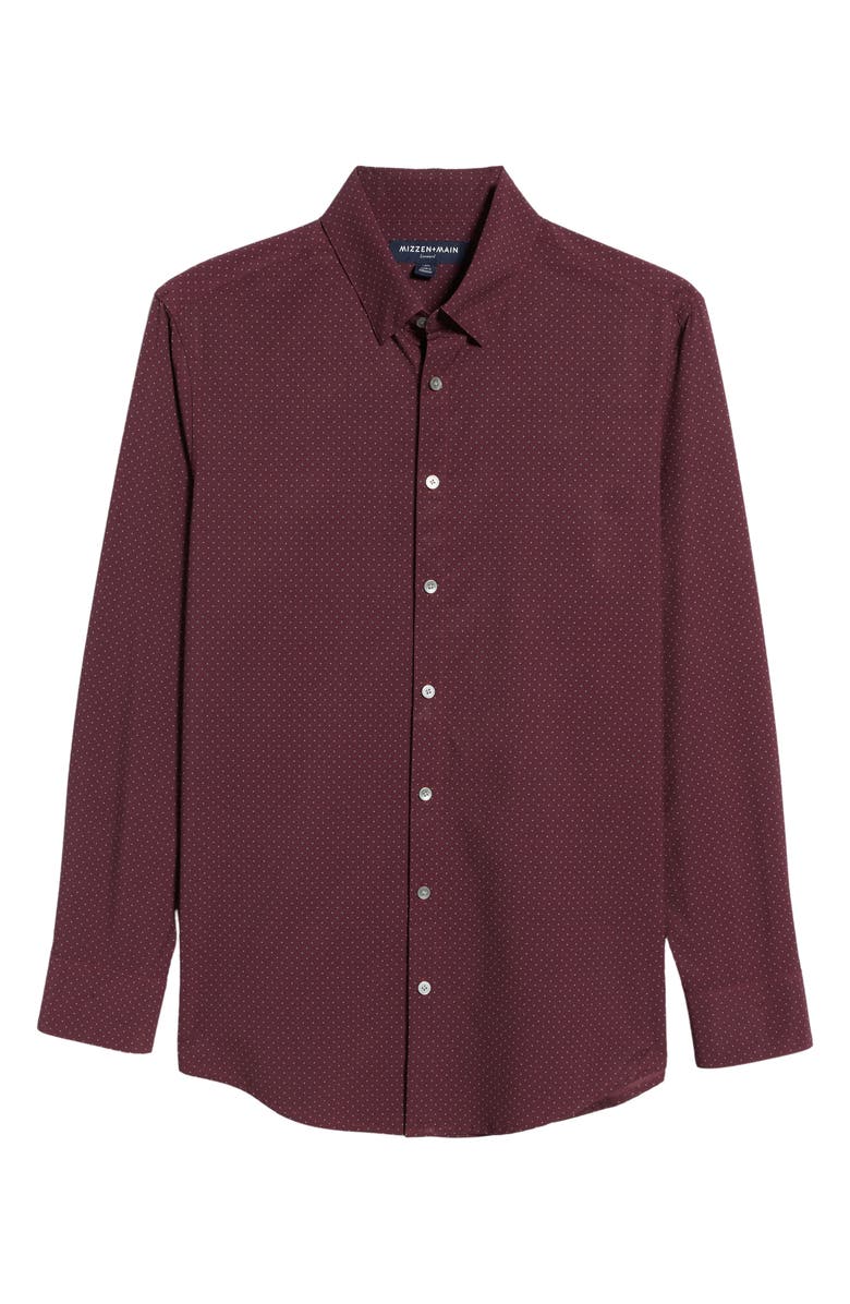 Mizzen+Main Leeward Trim Fit Dot Print Performance Button-Up Shirt, Alternate, color, 