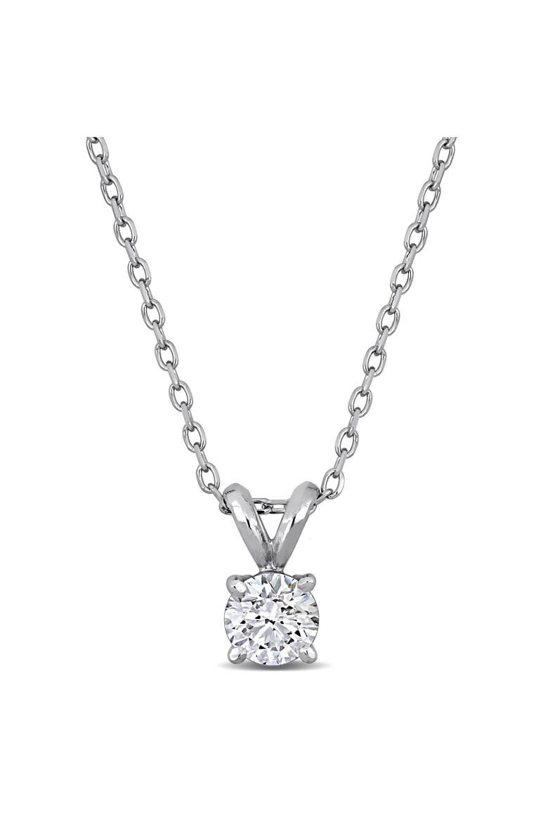 1/2 CTW Lab-Grown Diamond Solitaire Necklace Platinum, Main, color, White Gold