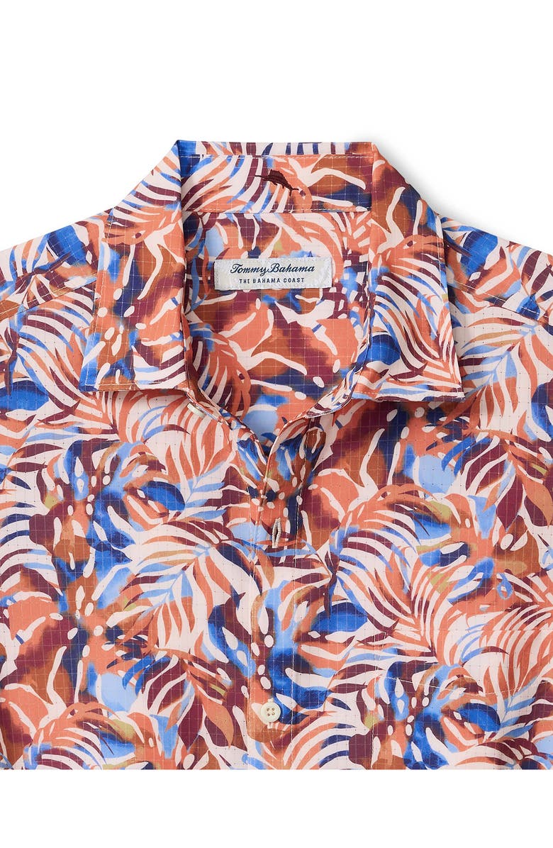 Tommy Bahama Bahama Coast Royal Palms Leaf Print IslandZone<sup>®</sup> Short Sleeve Button-Up Shirt, Alternate, color, Majorca
