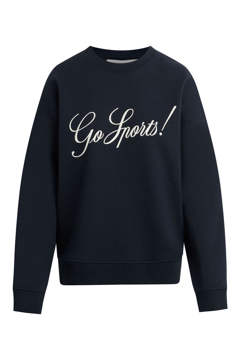 The Go Sports Cotton Blend Sweatshirt, Alternate, color, NAVY/ WHITE
