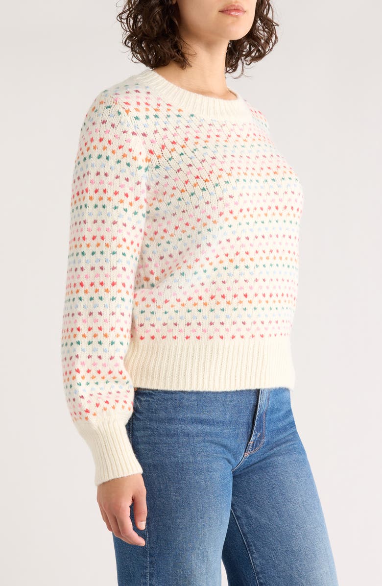 Marine Layer Alma Blouson Sleeve Sweater, Alternate, color, Rainbow