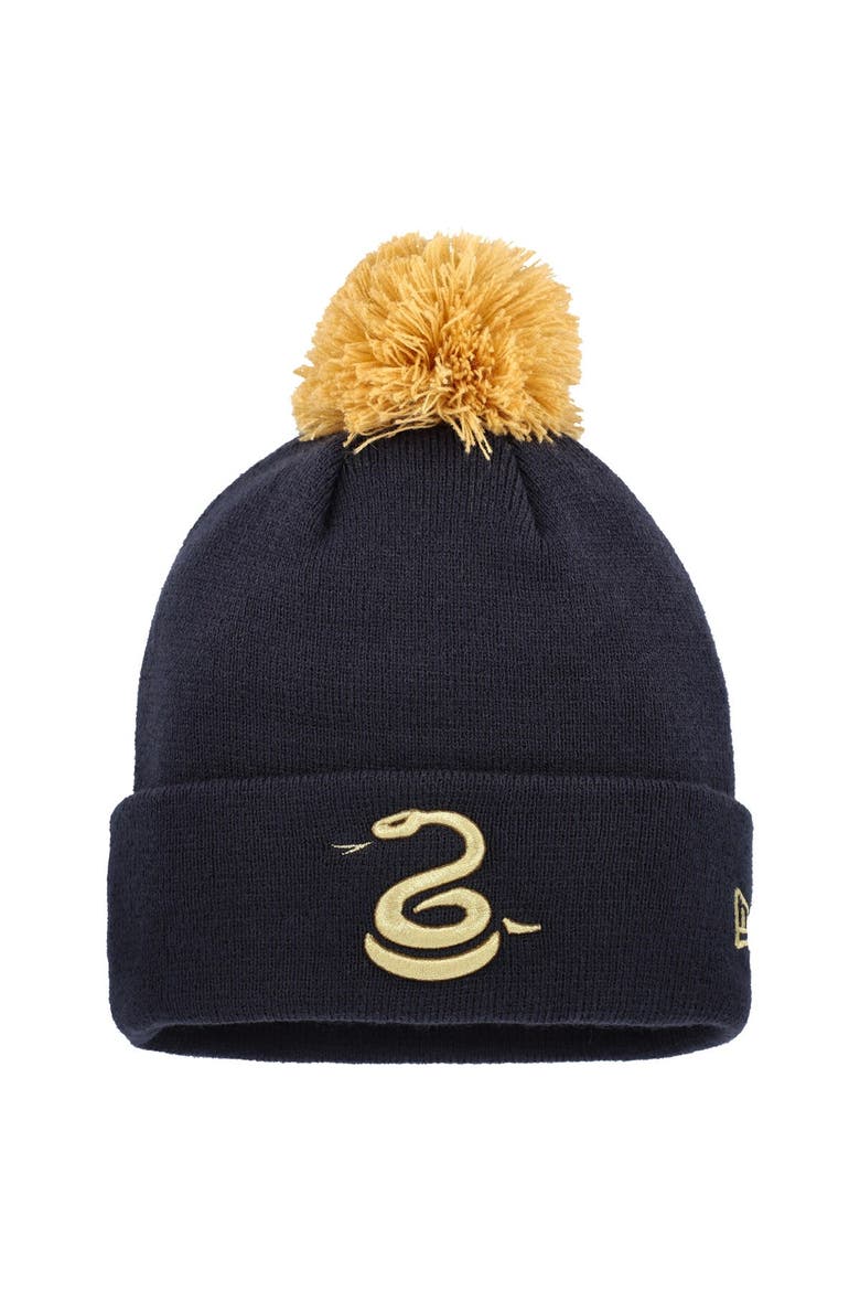 Men's New Era Navy Philadelphia Union Anniversary Cuffed Knit Hat with Pom, Main, color, Navy