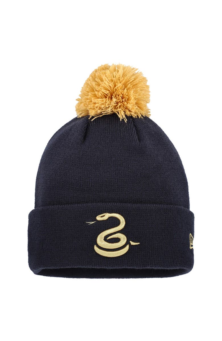 New Era Men's New Era Navy Philadelphia Union Anniversary Cuffed Knit Hat with Pom, Main, color,