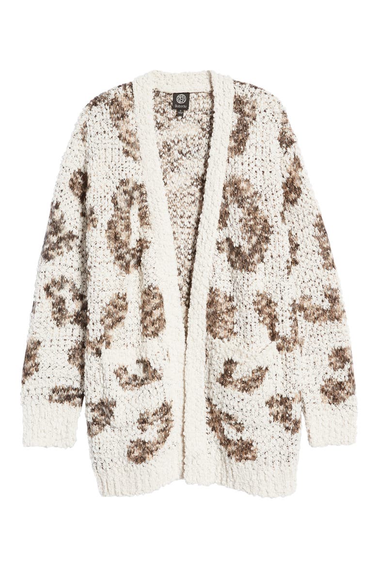 Long Sleeve Cardigan, Alternate, color, OATMEAL LEOPARD