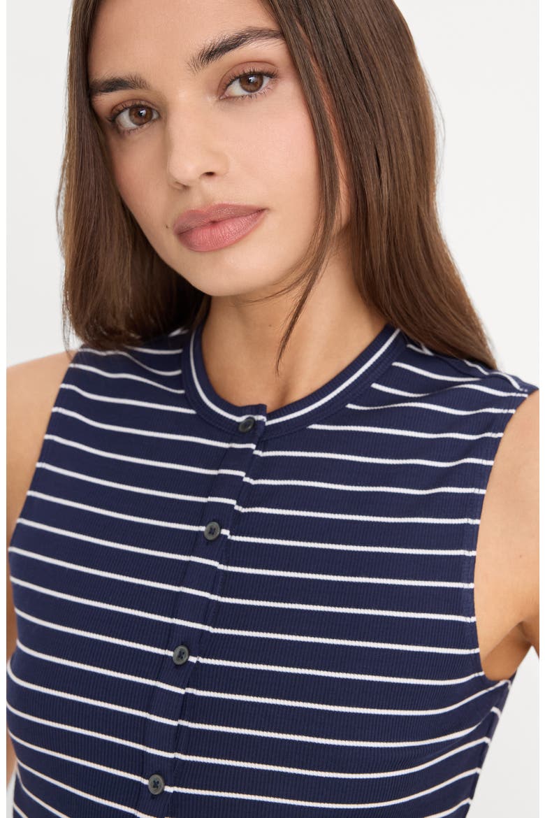 The Rib Stripe Splay Sleeveless Top, Alternate, color, SIMPLE STRIPE HORIZON INK