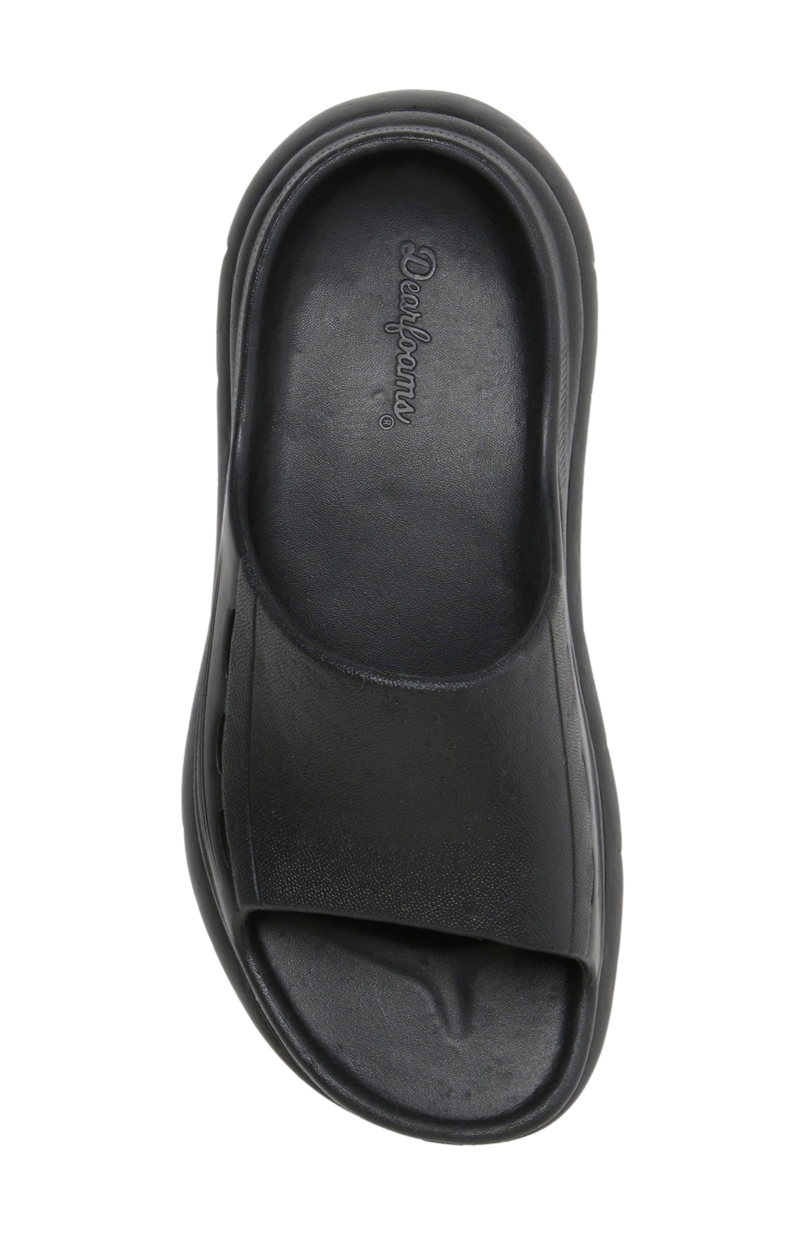 DEARFOAMS Powell Slide Sandal, Alternate, color, Black