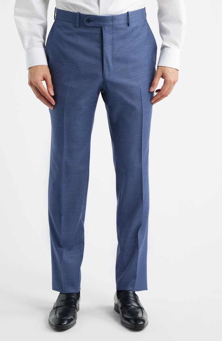 Peter Millar Flynn Classic Fit Medium Blue Microcheck Wool Suit, Alternate, color, Medium Blue