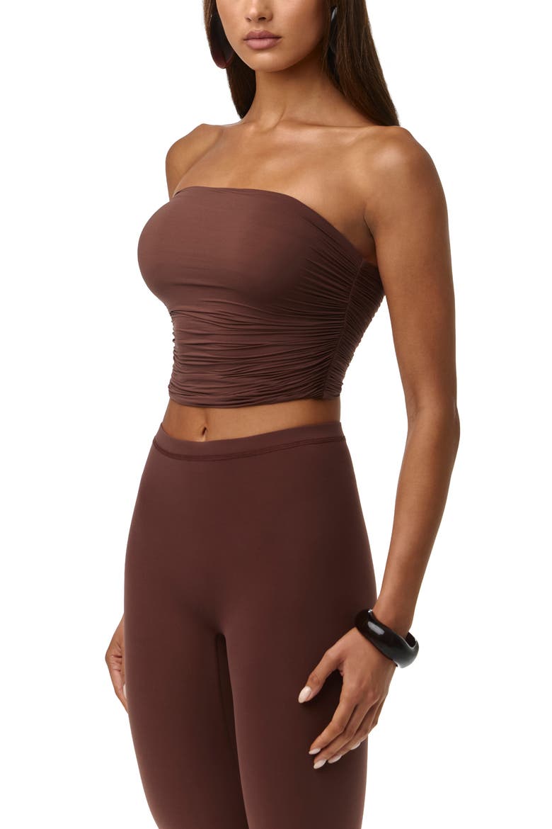 Rippled Tube Top, Alternate, color, CHOCOLATE