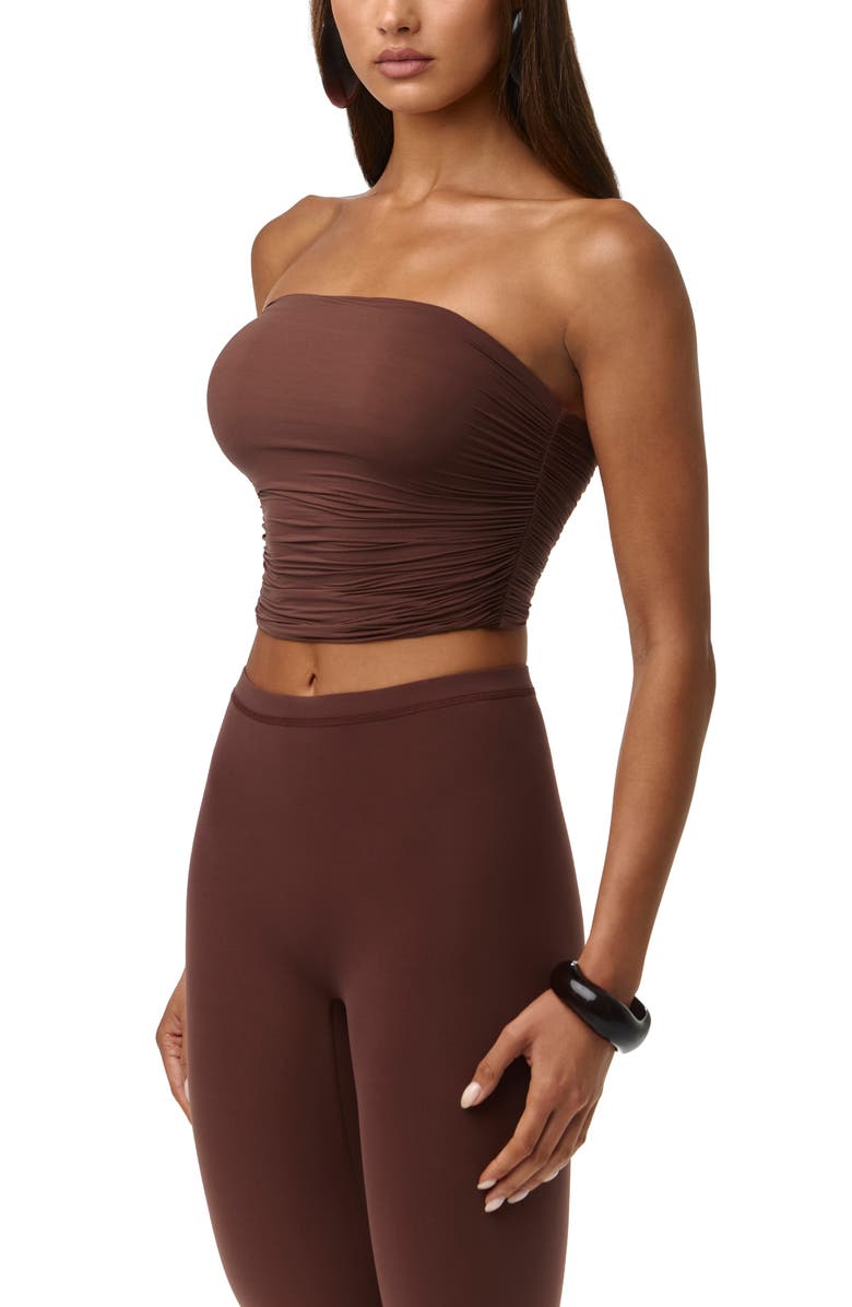Naked Wardrobe Rippled Tube Top, Alternate, color, Chocolate