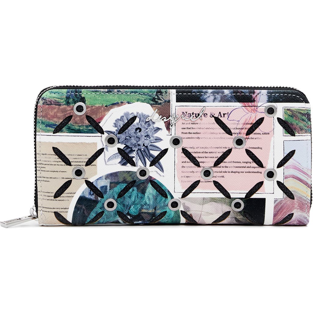 Desigual Grommet Zip-around Wallet In Multi