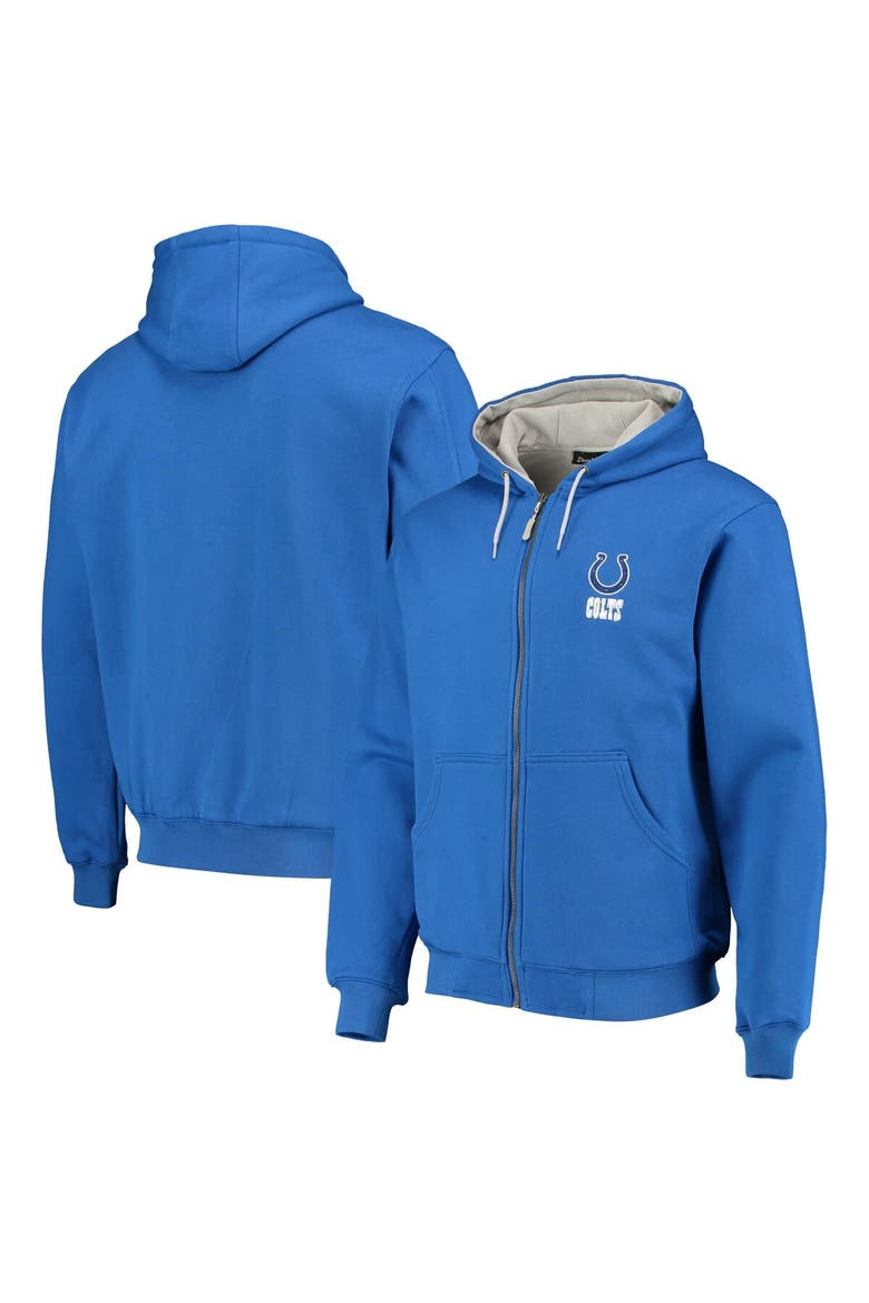 Men's Dunbrooke Royal Indianapolis Colts Craftsman Thermal-Lined Full-Zip Hoodie, Main, color, Royal