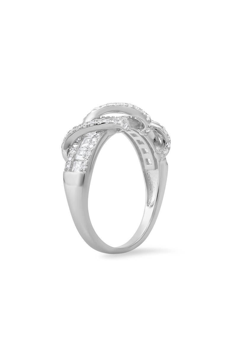 Twisted Cubic Zirconia Band Ring, Alternate, color, SILVER
