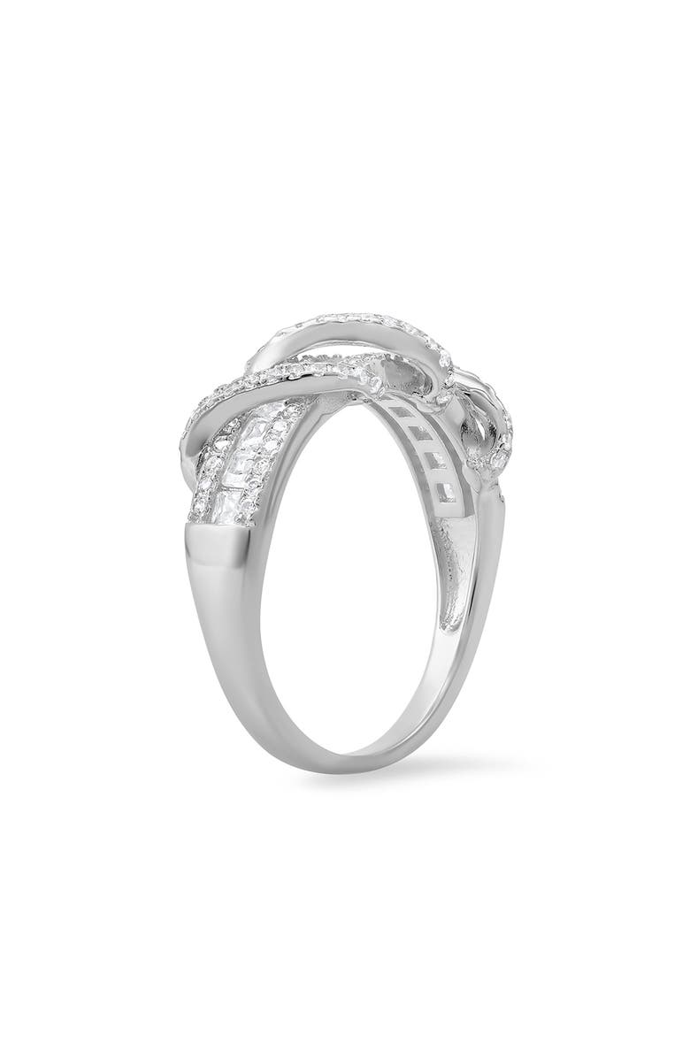 Queen Jewels Twisted Cubic Zirconia Band Ring, Alternate, color, Silver