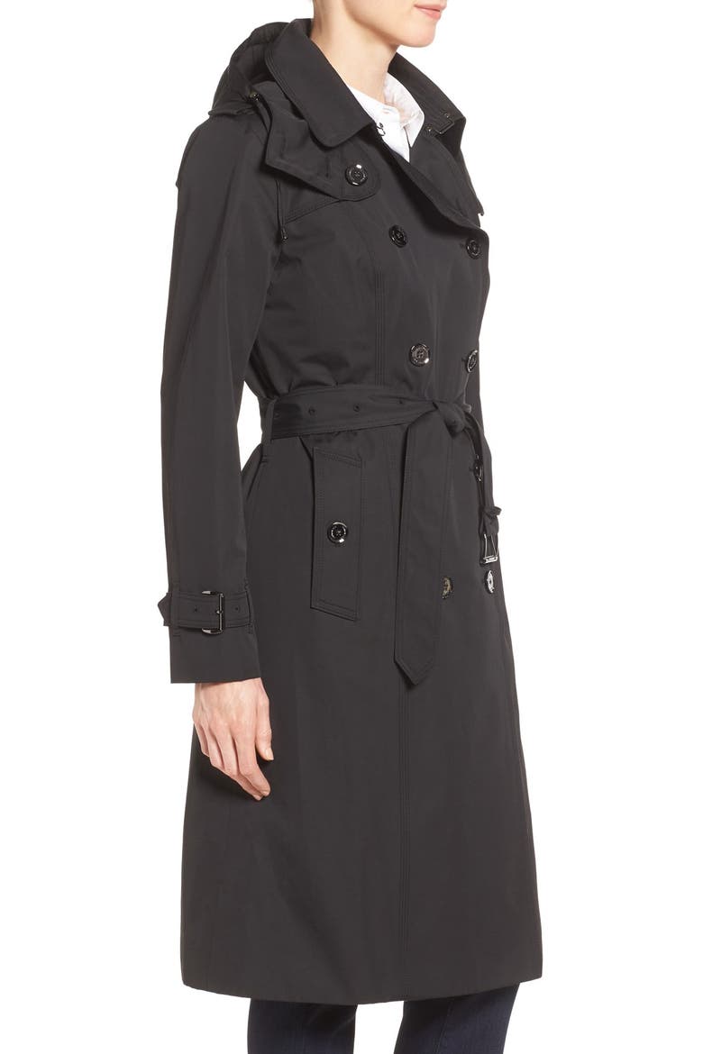 Double Breasted Trench Coat, Alternate, color, BLACK