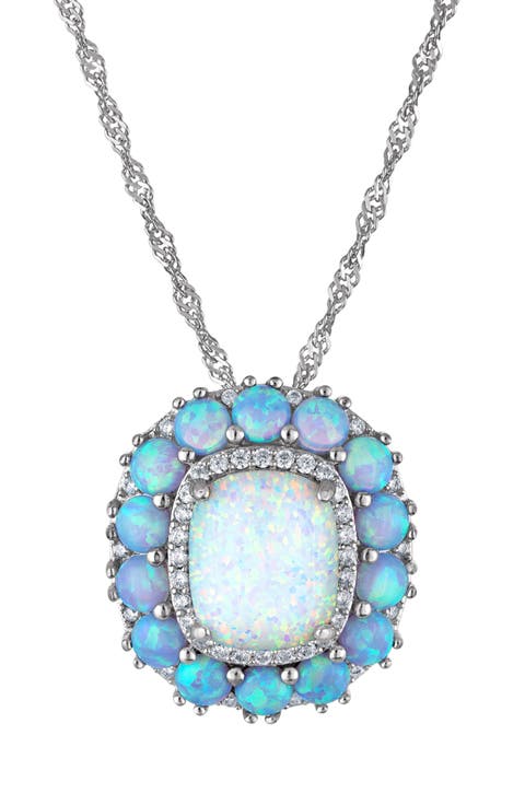 Opal & Cubic Zirconia Pendant Necklace