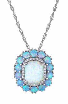 FZN Opal & Cubic Zirconia Pendant Necklace