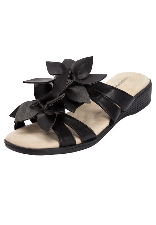 Comfortview The Paula Slip On Sandal In Black