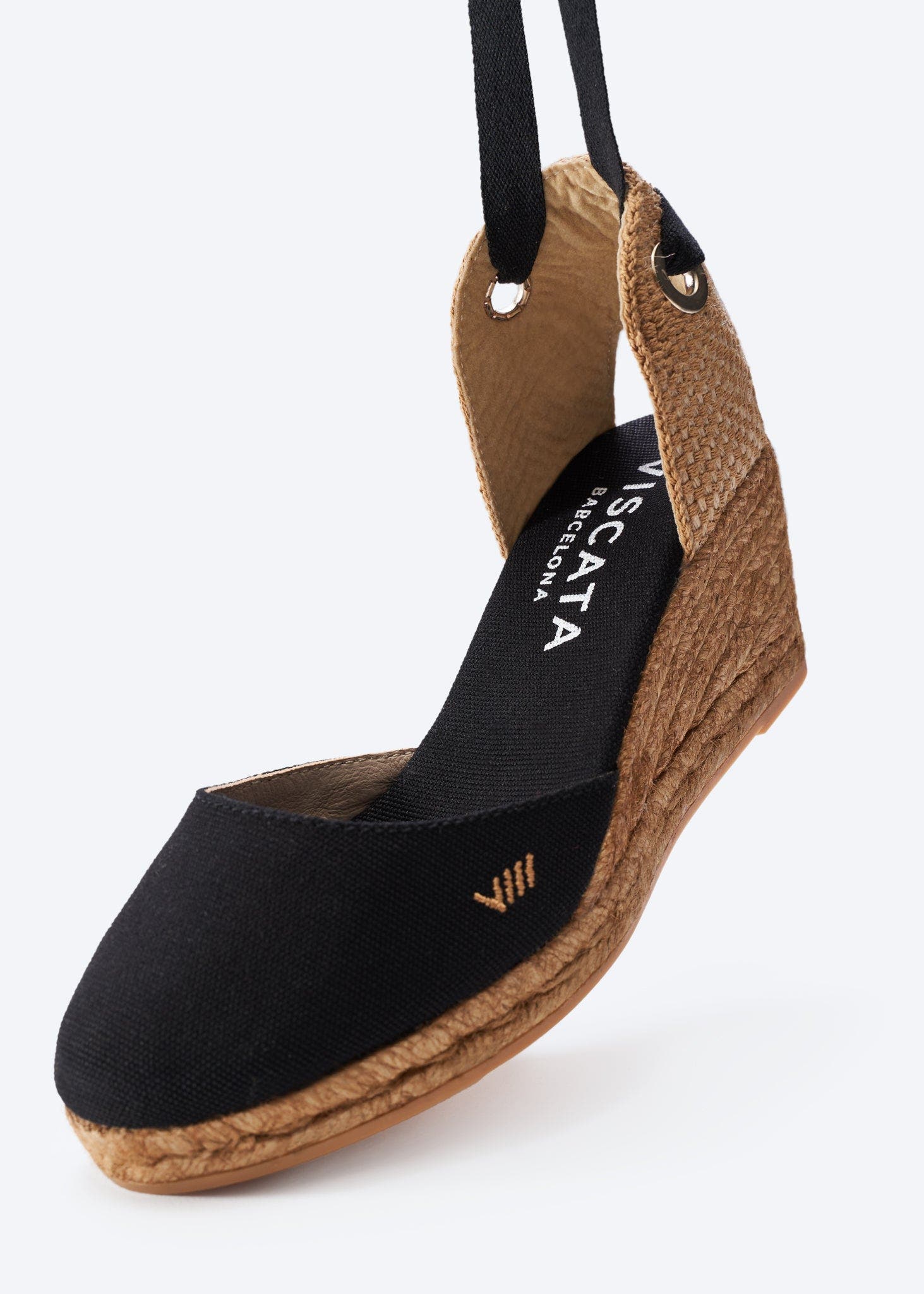 VISCATA Sagaro Canvas Espadrille Wedges, Alternate, color, Black