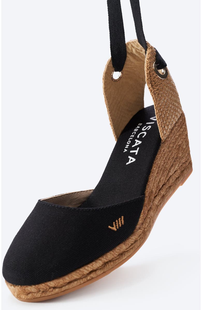 VISCATA Sagaro Canvas Espadrille Wedges, Alternate, color, Black