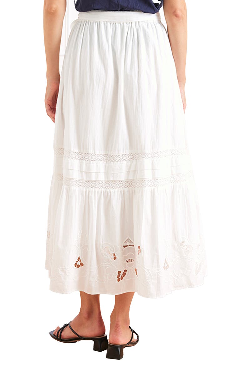 Stevie Lace Inset Embroidered Skirt, Alternate, color, Off White