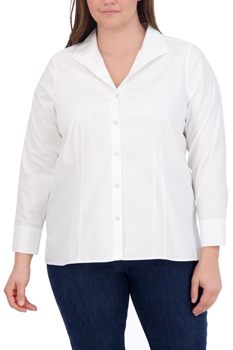 Katie Cotton Shirt, Main, color, WHITE